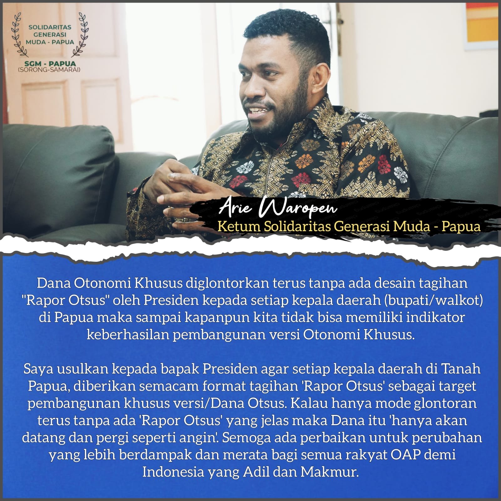 Arie Waropen Sgm Papua